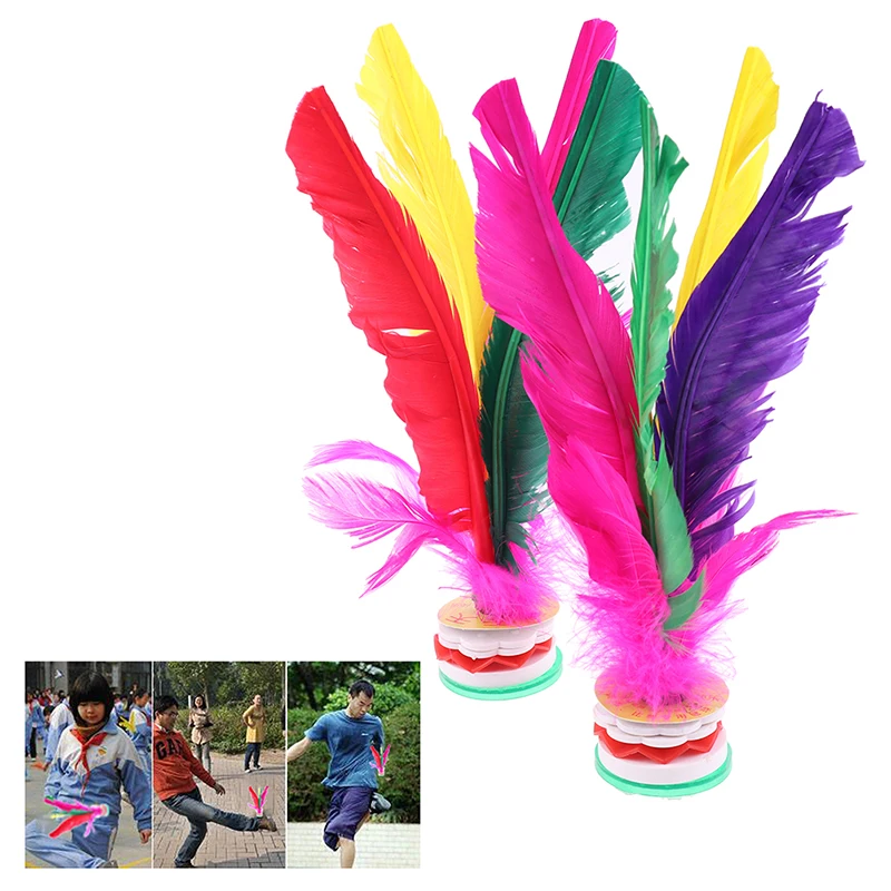Feather Shuttlecock - 2PC Jianzi Raket Topu, Fitness Egzersizi,
