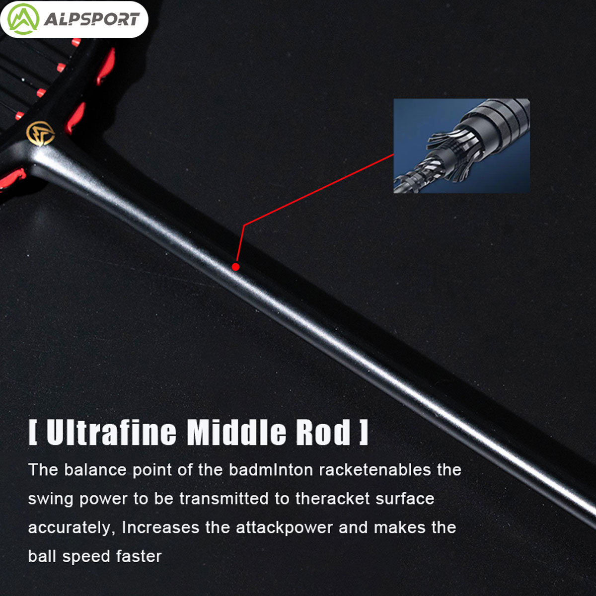 Alpsport MH-V5 5U 75g Dalgalı  - Badminton Racket Carbon incelemesi ve fiyatı
